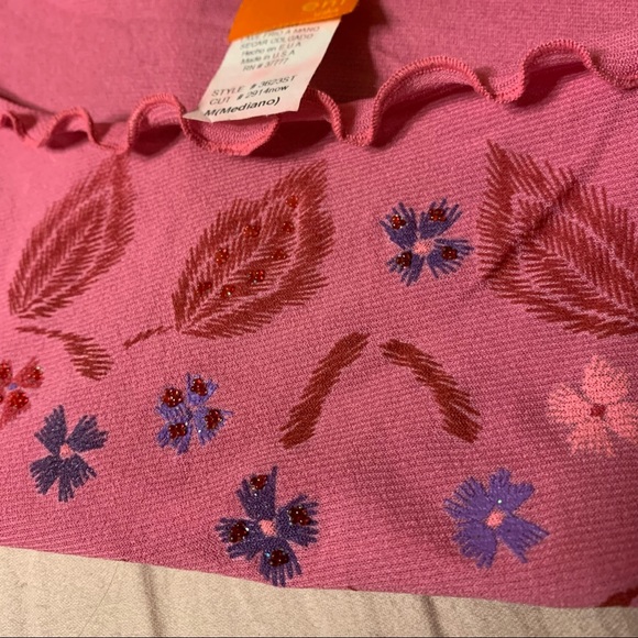 Y2K Sassy Sheer Floral Too with Lettuce Trim - Picture 6 of 7